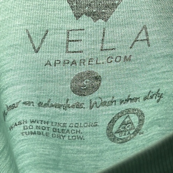 Vela apparel selkie flowy aqua rolled sleeve graphic tee size small - Picture 8 of 8